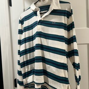 Vineyard Vines Woman’s Striped Polo Shirt - Blue, green and cream